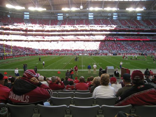 Season Tickets :)  

Section 111, Row 14, Seats 5, 6, 7, 8.  Right on the 25 yard line behind the Cards bench.